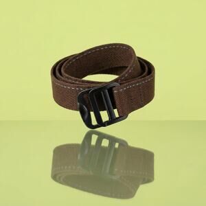 L.L. Bean Men’s Large OHAY7 Webbed Cloth Belt Brown Adjustable Metal Buckle